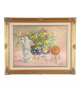 &quot; Peint Vase Avec / Fleurs &quot; Par Anthony Sidoni 2000 Signée Huile sur Toile - $52,590.66 MXN