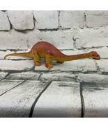 Dinosaur Plastic Brachiosaurus 13” Long Vintage Orange Yellow - £11.67 GBP