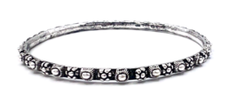 Handcrafted Sterling Silver Bangle Bracelet X SMALL 2.25 in - £34.81 GBP