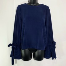 JOA Los Angeles Womens Navy Blue Pinstripe Popover Top Blouse Size XS - $251.91 MXN