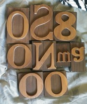 9 Typography Wooden Blocks PRINT Type - £27.65 GBP