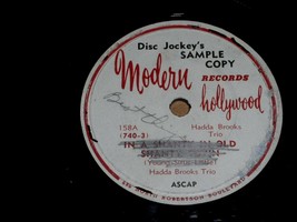 Hadda Brooks Best Things In A Shanty 78 Rpm Phonograph Record Modern Label Promo - £18.18 GBP
