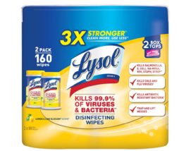 Lysol Disinfecting Wipes Lemon &amp; Lime Blossom 80.0ea x 2 pack - £24.55 GBP