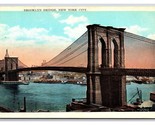 Brooklyn Bridge New York City NYC NY UNP WB Postcard i21 - $4.90