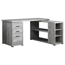 Monarch Specialties I 7421 Grey Reclaimed Wood Left or Right Facing Corn... - £642.46 GBP
