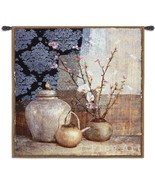 53x53 ASIAN STILL LIFE Floral Tapestry Wall Hanging - £139.55 GBP