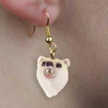 Animal Wildlife POLAR BEAR Head Resin Dangle Earrings...Reduced Price - £4.78 GBP