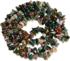 Indian Agate Gemstone Chip Beads Tumbled Green Brown Jewelry Supplies 220pcs - £13.42 GBP