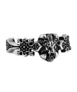 Royal Lion Bracelet Large Silver Stainless Steel Medieval Gothic Cross Cuff - £33.96 GBP