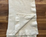 Vintage Baby Morgan ? White Waffle Weave Baby Blanket Satin Trim 35.5x48 - £42.01 GBP
