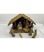 Vintage Italy Nativity Set Display Resin 9 Piece Hand Painted Christmas - £59.10 GBP