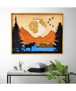Wall Art Decor Moose Walking in the Forest - £135.91 GBP