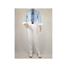 Mens Summer Linen Suit Apollo King Half Lined 2 Button European LN6 White Party image 6