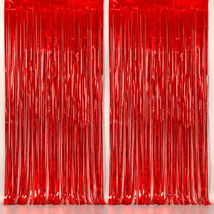 , Xtralarge Red Streamers Backdrop - 3.2X8 Feet, Pack of 2 | Red Fringe ... - $14.77