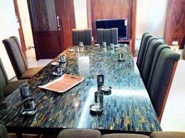 Tiger Eye Stone Dining Table Tops Countertop Desk Table Marble Kitchen Furniture - £259.26 GBP+
