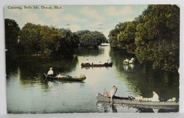 1910 Canoeing Belle Isle Detroit Michigan to Alliance Ohio Postcard T13 - $3.95