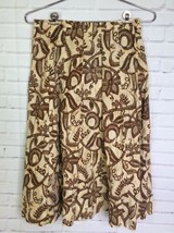 VTG 60s Herman Geist Beige Floral Hawaiian Patterned Modest Skirt Womens... - $34.64
