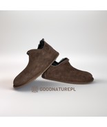 Men&#39;s slippers made of natural sheepskin PS36\High-quality Handmade Home... - £77.84 GBP