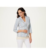Laurie Felt Stripe Crop Blazer Blue Size Plus 22 - $13.02 CAD