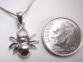 Small and Dainty Spider 925 Sterling Silver Necklace - £8.62 GBP