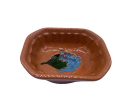 Stangl Pottery Mini Dish Bowl Gelatin Mold Soap Dish Plate Tan Brown Blue Floral - £26.14 GBP