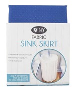Fabric Sink Skirt Bathroom Decor  100% Waterproof Self Stick Blue - $11.87