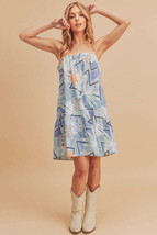 Aemi + Co Printed Ruffled Hem Square Neck Mini Cami Dress - $30.45