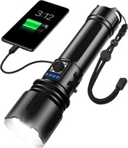 Flashlights High Lumens Rechargeable, LED Small Tactical Battery Powered Light - £18.61 GBP