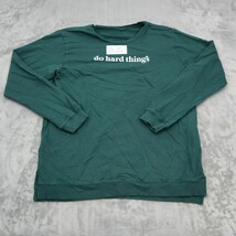 Ramble Company Sweater Mens M Green Do Hard Things Quote Casual Knitted ... - $18.69