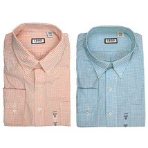 NWT IZOD Men Long Sleeve Gingham Plaid Shirt Soft 100% Cotton Size 2XL X... - £23.76 GBP
