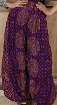 PURPLE FLORAL MANDALA PRINT TRIBAL GYPSY BOHEMIAN DELUXE ATS GYPSY PANTA... - $110.55 CAD