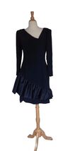 Vintage 1980 Arthur Doucette avant garde  Navy cocktail prom dress size 6 - $57.42