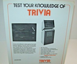 Trivia Arcade FLYER Original Ramtek Vintage Retro 1975 Video Game Artwor... - £20.93 GBP
