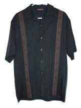 Tommy Bahama Men&#39;s 100% Silk Hawaiian Shirt Blue &amp; Brown Size Large L - $27.00