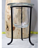 Metal Glass Candle Ornamental Decorative Votive 7&quot; Tall - £7.65 GBP