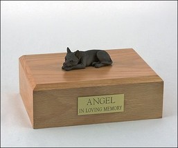 My Pal Chihuahua Short Hair Chocolate Cremation Urn on a Wood Box (Small, Oak) - £93.60 GBP