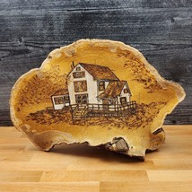 Hand Painted House Tree Conk Shelf Mushroom Fungus Signed Debbie Kincaid - £33.62 GBP