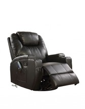 34" Black Leather Match Power Heated Massage Recliner - $26,508.07 MXN