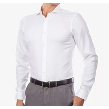 Calvin Klein Steel Slim Fit Long Sleeve White Dress Shirt Men&#39;s M 15-1/2... - £15.62 GBP