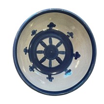 Louisville Stoneware Nautical Ship’s Wheel 6.5in x 2in Blue Bowl - £21.18 GBP