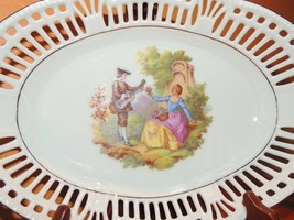 Reticulated Porcelain Bowl 12&quot; Schwarzenhammer Germany Fragonard Love Story - $14.39