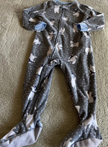 Osh Kosh Boys Gray White Polar Bears Fleece Long Sleeve Pajamas 2T - £5.30 GBP