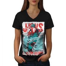Jaws Killing Machine Shirt Shark Food Women V-Neck T-shirt - £10.20 GBP