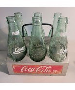 Coca Cola Aluminum Caddy with 6 Green Glass Bottles - one from St. Josep... - $94.55 CAD