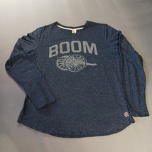 Homage BOOM Hockey T-Shirt Womens Size L Blue Gray Ohio Retro Inspired B... - $363.73 MXN