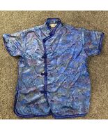 Double Peach Chinese Cheongsam Style Shirt Blouse Top (L) Large Blue Sna... - $327.90 MXN