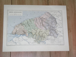1887 Original Antique Map Of Department Of Seine Inferieure Rouen / France - £21.94 GBP