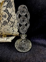 Beautiful Vintage Unmarked CZECH CRYSTAL Perfume Bottle 7 1/4” Tall - £30.53 GBP