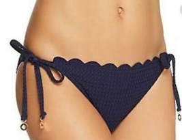 Kate Spade New York Textured Scallop String Bikini Bottom, Size Large - £43.29 GBP