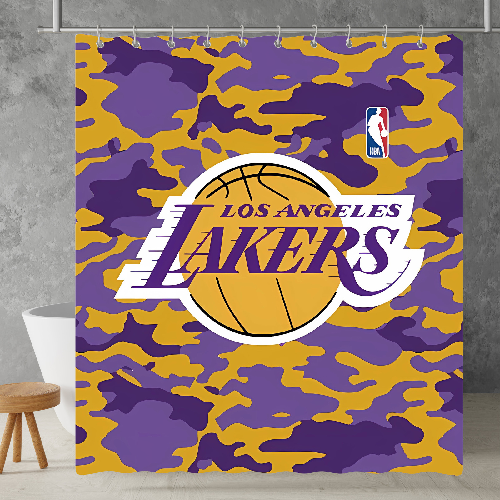 New!!! Los Angeles Lakers Custom Waterproof Polyester Shower Curtain 4 Size Item image 8